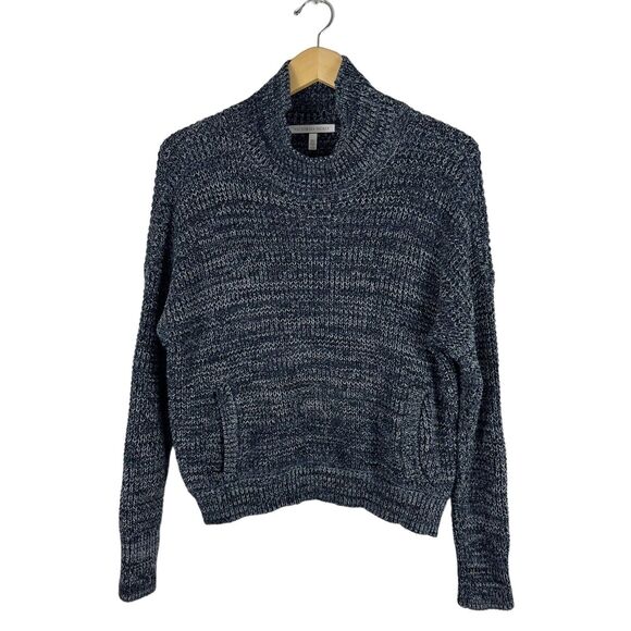 Victoria's Secret Sweaters - Victoria's Secret Sweater Womens M Blue Mock Neck Long Sleeve 100% Cotton Chunky